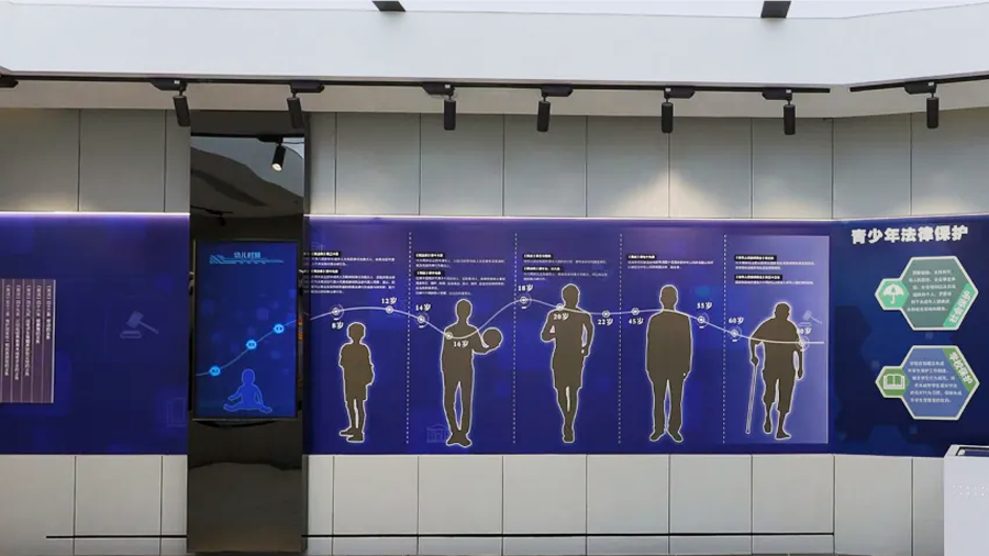 未成年人法治教育基地法佑一生互动滑轨屏系统
